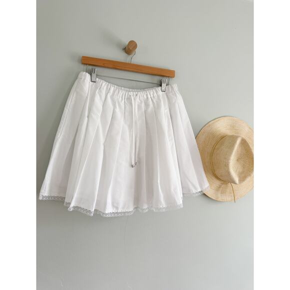 J.CREW | NWT Tall pleated tie-waist mini skirt in White | Sz TM - Picture 2 of 9